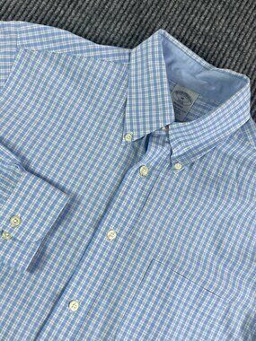 Brooks Brothers Regent Shirt Mens Medium Gingham Check Button Down Supima Cotton